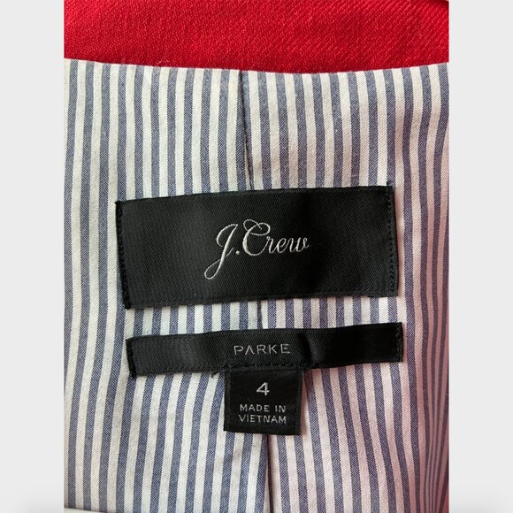 J. Crew Red Parke Wool Blazer - Size 4 - Picture 4 of 11